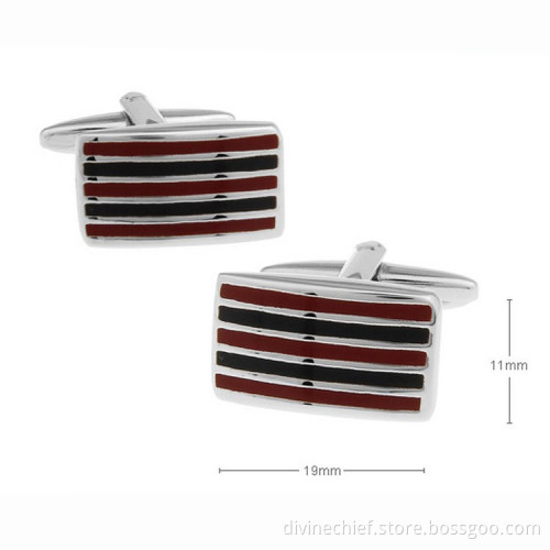 Custom Stripe Enamel Cufflinks Wholesale Mens Shirts Cufflinks